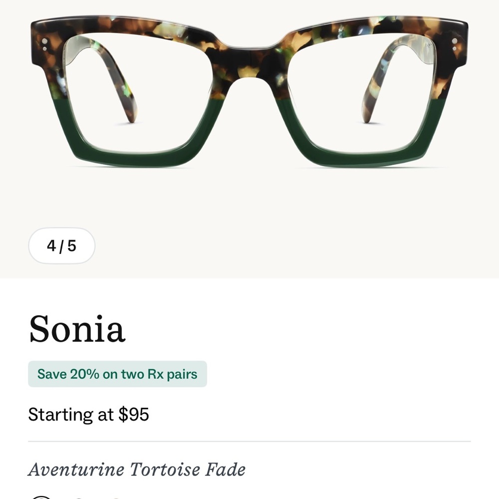 Warby Parker SONIA Tortoise Glasses Frames